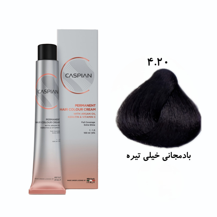 رنگ مو کاسپین 4.20=بادمجانی خیلی تیره