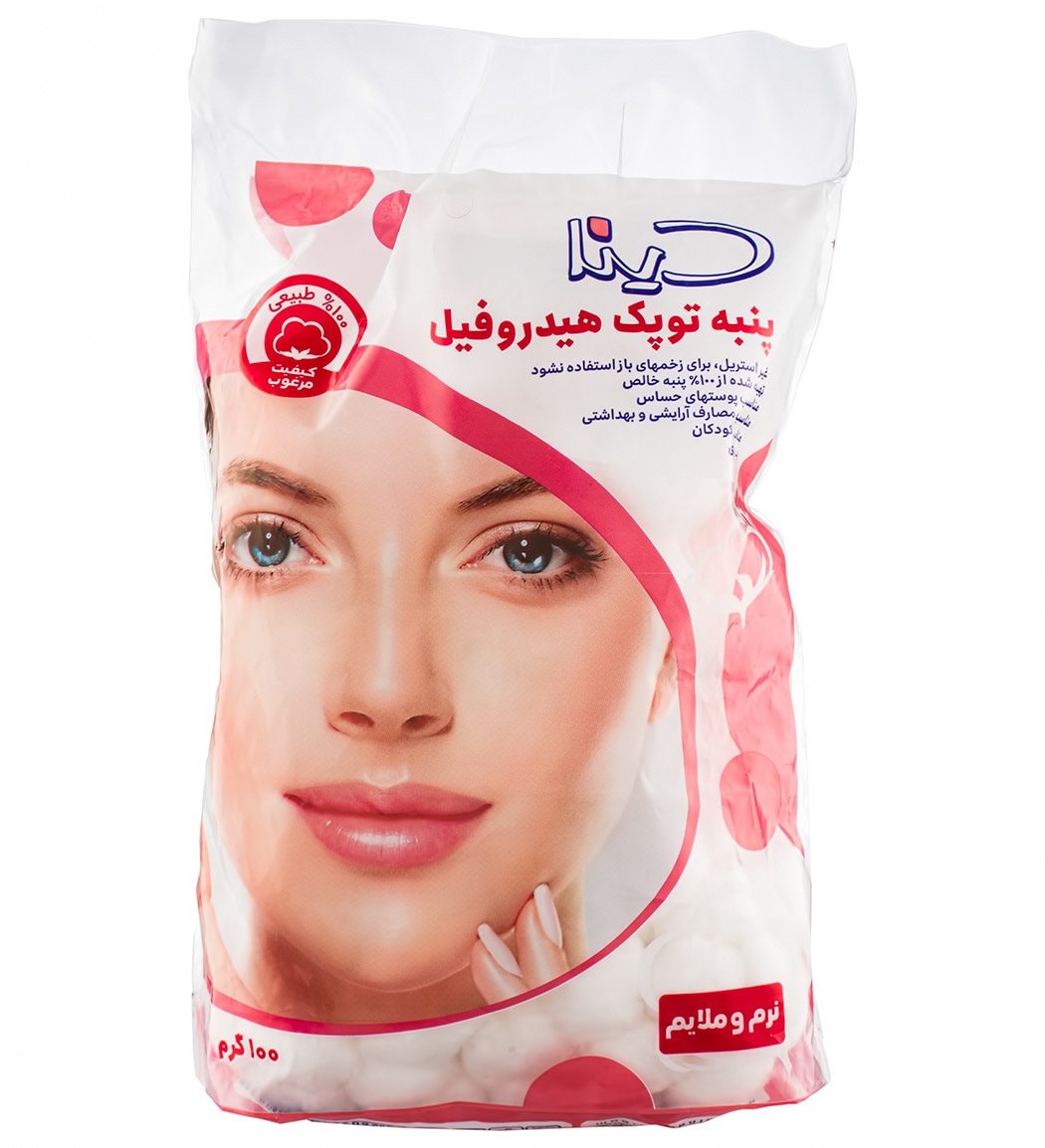 پنبه توپک 100 گرمی دینا